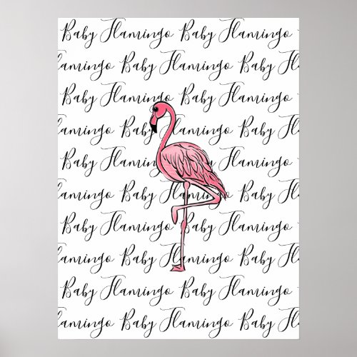 Flamingo  pink flamingo pink tropical bird  poster