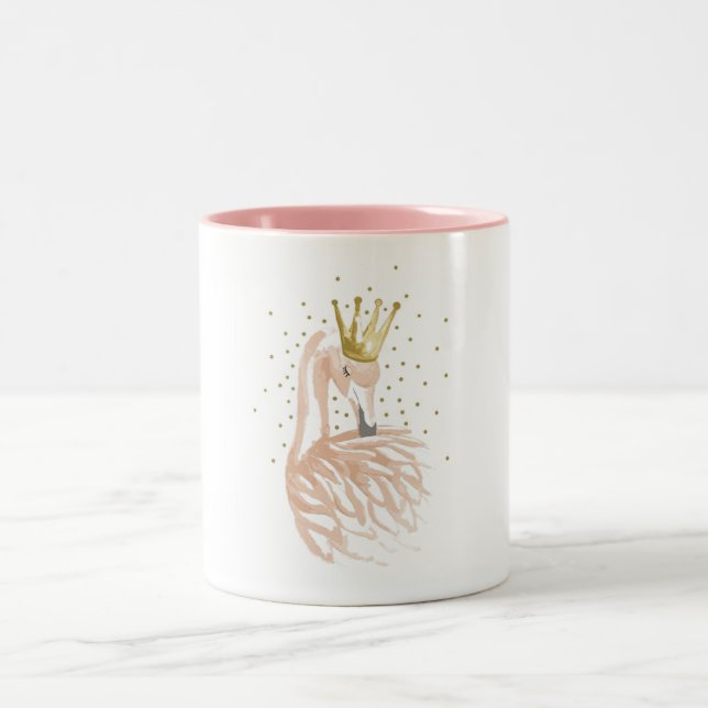 Flamingo - Pink flamingo Two-Tone Coffee Mug (Center)