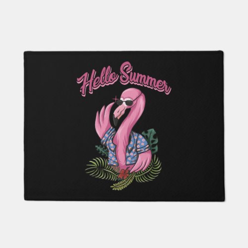 Flamingo Pink Flamingo Water Bird Summer Doormat