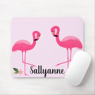 FLAMINGO PINK FLORAL CUSTOMIZABLE Mouse Pad