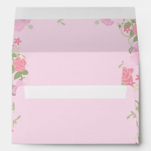 Flamingo Pink Floral Envelope
