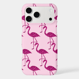 Flamingo pink glitter sparkles pattern iPhone 17 pro max case
