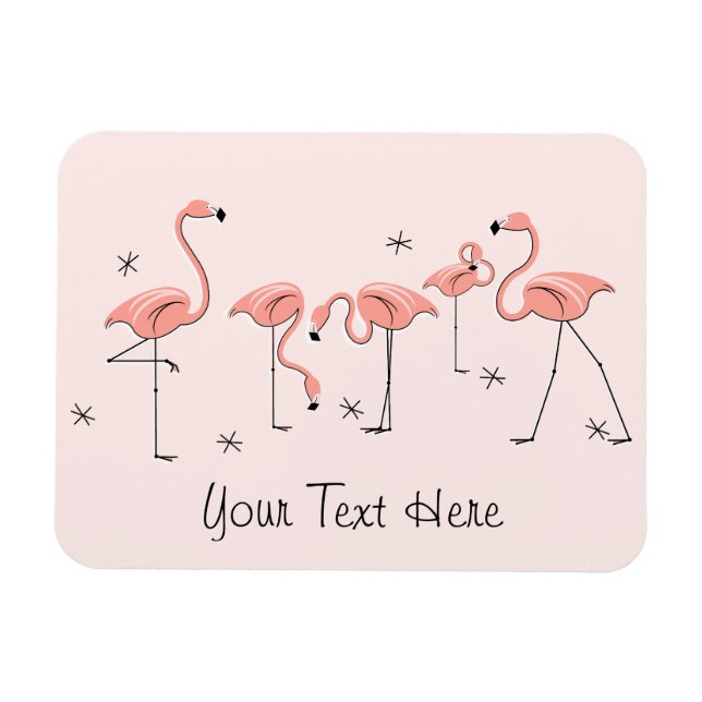 Flamingo Pink Group Text magnet flexible (Horizontal)