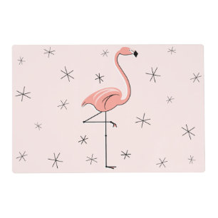 Flamingo Pink laminated placemat