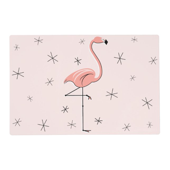 Flamingo Pink laminated placemat (Front)