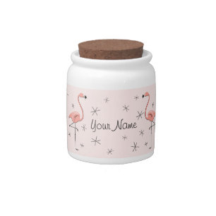 Flamingo Pink Name candy jar