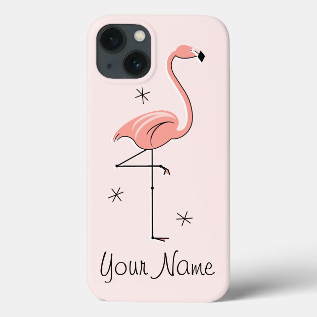 Flamingo Pink 'Name' iPad Mini case (Back)