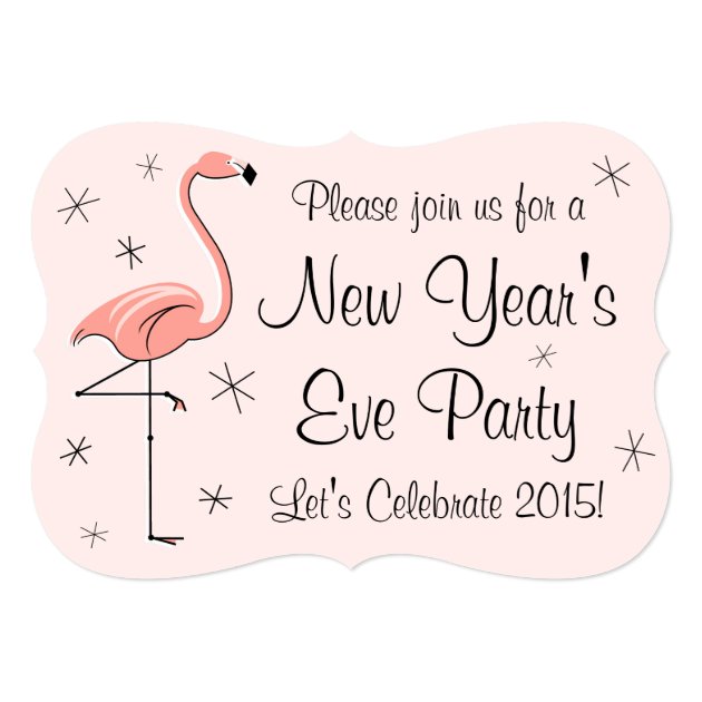 Flamingo Pink 'New Year Party' Invitation Bracket