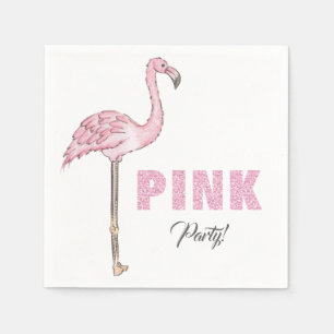 Flamingo Pink Party Modern Simple Napkins