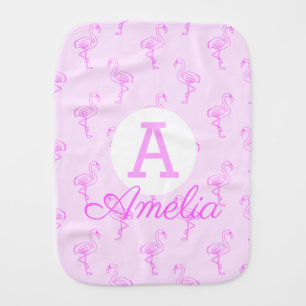 Flamingo Pink Pattern Baby Burp Cloth