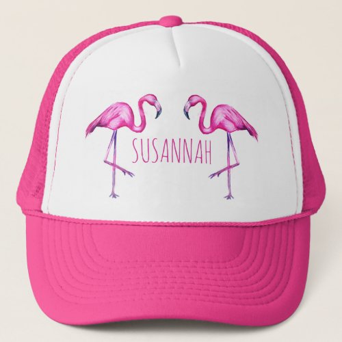 Flamingo Pink Personalized Trucker Hat