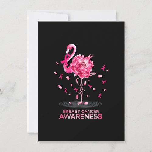 Flamingo Pink Ribbon Breast Cancer Awareness Invitation