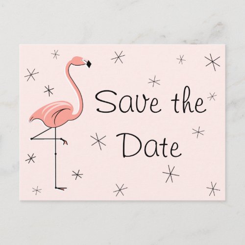 Flamingo Pink Save the Date postcard