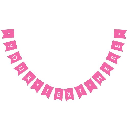 Flamingo Pink Solid Color Bunting Flags