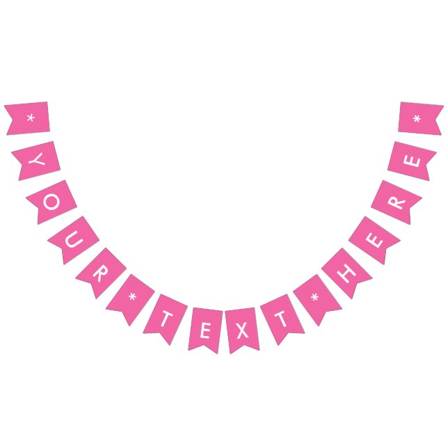 Flamingo Pink Solid Color Bunting Flags (All)