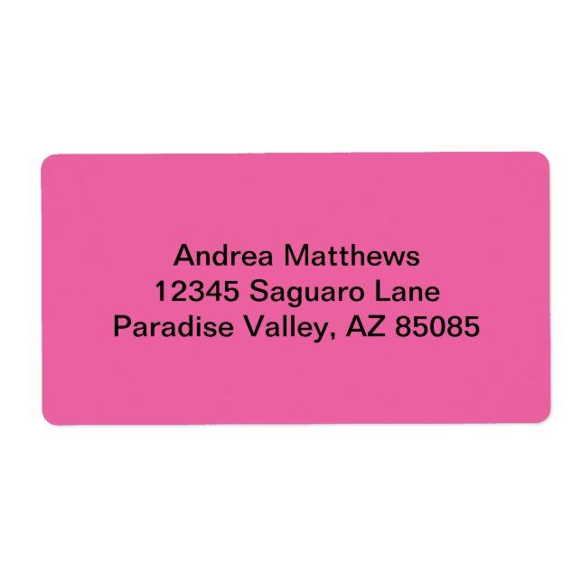 Flamingo Pink Solid Color Label (Front)
