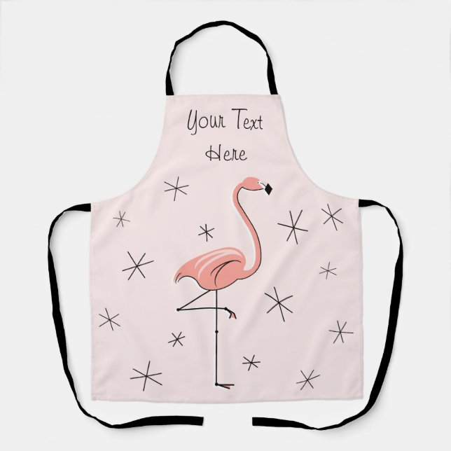 Flamingo Pink Text apron (Front)