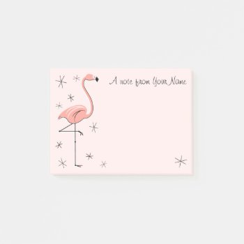 Flamingo Pink "text" Post-it Notes by QuirkyChic at Zazzle