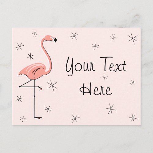 Flamingo Pink Text postcard