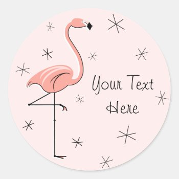 Flamingo Pink Text Sticker by QuirkyChic at Zazzle
