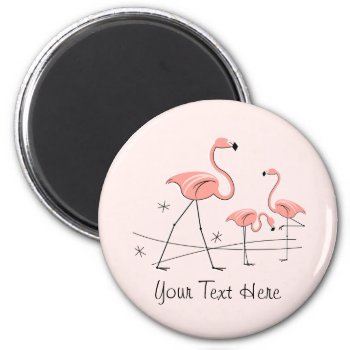 Flamingo Pink Text Trio 2 Magnet by QuirkyChic at Zazzle