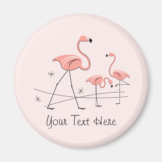 Flamingo Pink Text Trio 2 magnet (Front)