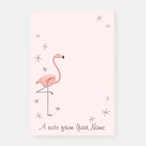 Flamingo Pink Text vertical Post_it Notes