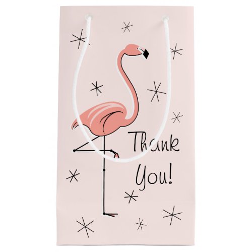 Flamingo Pink Thank You gift bag small