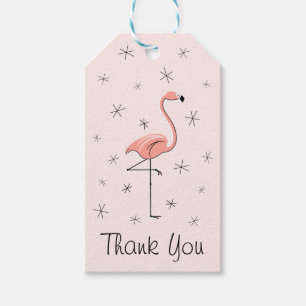 Flamingo Pink Thank You gift tags