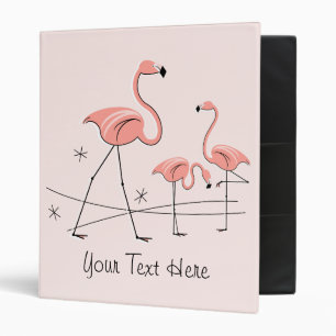 Flamingo Pink Trio 2 "Front Back Text" ring binder