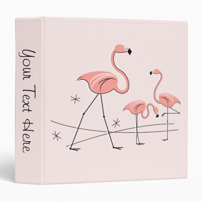 Flamingo Pink Trio 2 "Text Spine" ring binder (Front/Spine)