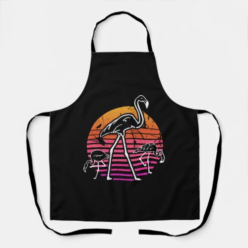 Flamingo Pink Vintage Retro Animal Lover Crazy Apron