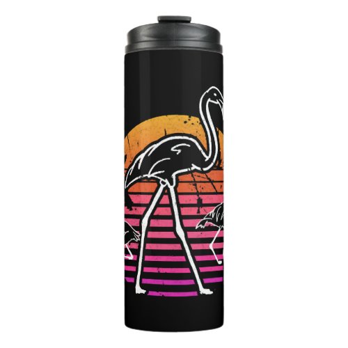 Flamingo Pink Vintage Retro Animal Lover Crazy Thermal Tumbler