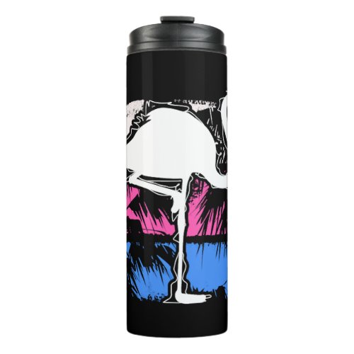 Flamingo Pink Vintage Retro Animal Lover Crazy    Thermal Tumbler