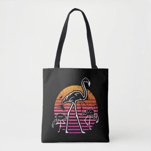 Flamingo Pink Vintage Retro Animal Lover Crazy Tote Bag