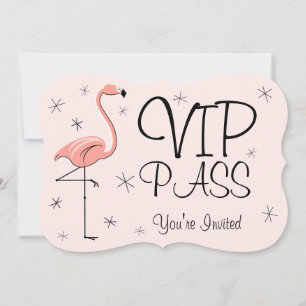 Flamingo Pink 'VIP PASS' invitation bracket