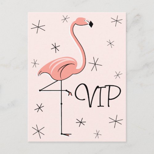 Flamingo Pink VIP vertical postcard