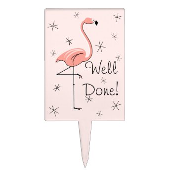 Flamingo Pink Well Done Cake Pick Rectangle by QuirkyChic at Zazzle