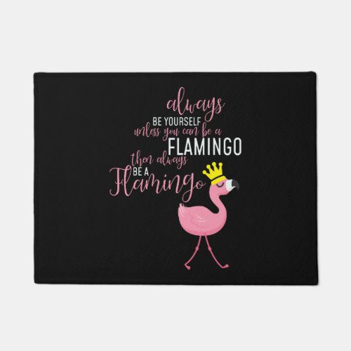 Flamingo Pink White Crown Gift Present Doormat