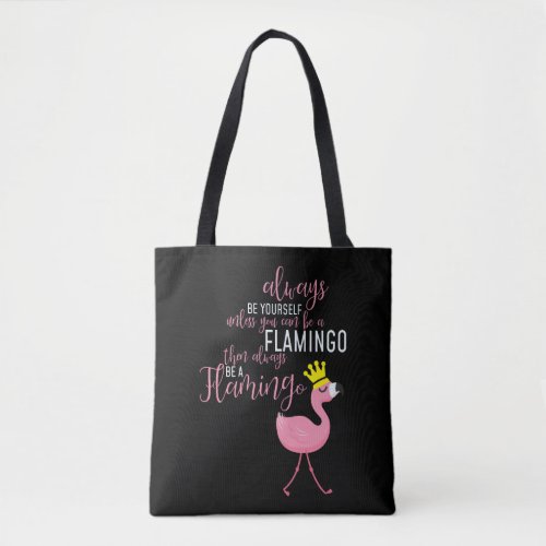 Flamingo Pink White Crown Gift Present Tote Bag