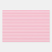 Flamingo Pink & White Stripes Polka Dot Chevron  Wrapping Paper Sheets (Front)