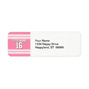 Flamingo Pink White Team Jersey Custom Number Name Label
