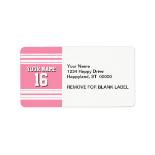 Flamingo Pink White Team Jersey Custom Number Name Label