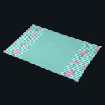 Flamingo Placemat<br><div class="desc">Placemat shown in teal with a cute striped flamingo print accenting the sides.
Customize this item or buy as is.</div>