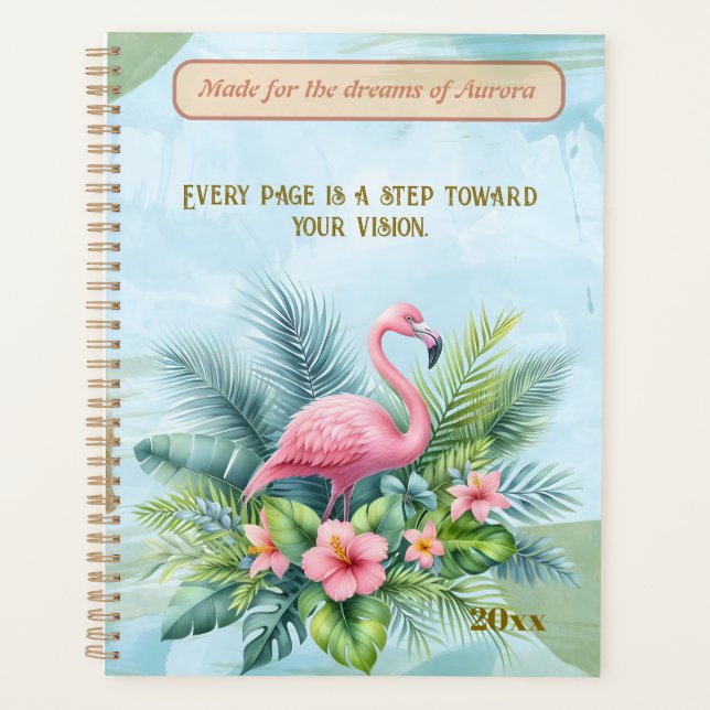 Flamingo Planner with Custom Quote and Personalize (Front)