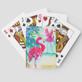 Flamingo playing cards, art by Jeanine Handley Poker Cards