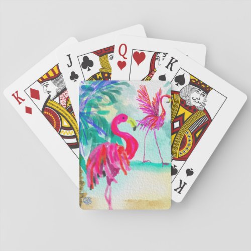 Flamingo playing cards art by Jeanine Handley Poker Cards