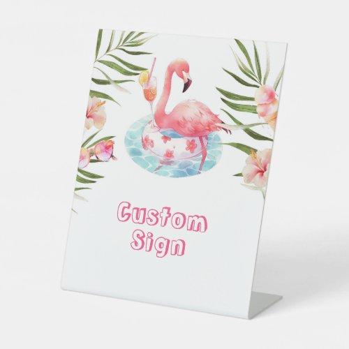 Flamingo Pool birthday party Custom sign