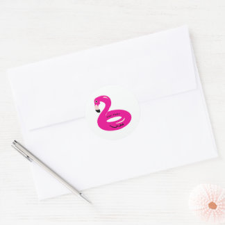 Flamingo Pool Float Pool Party Card Envelope Seal