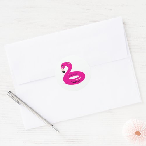 Flamingo Pool Float Pool Party Card Envelope Seal